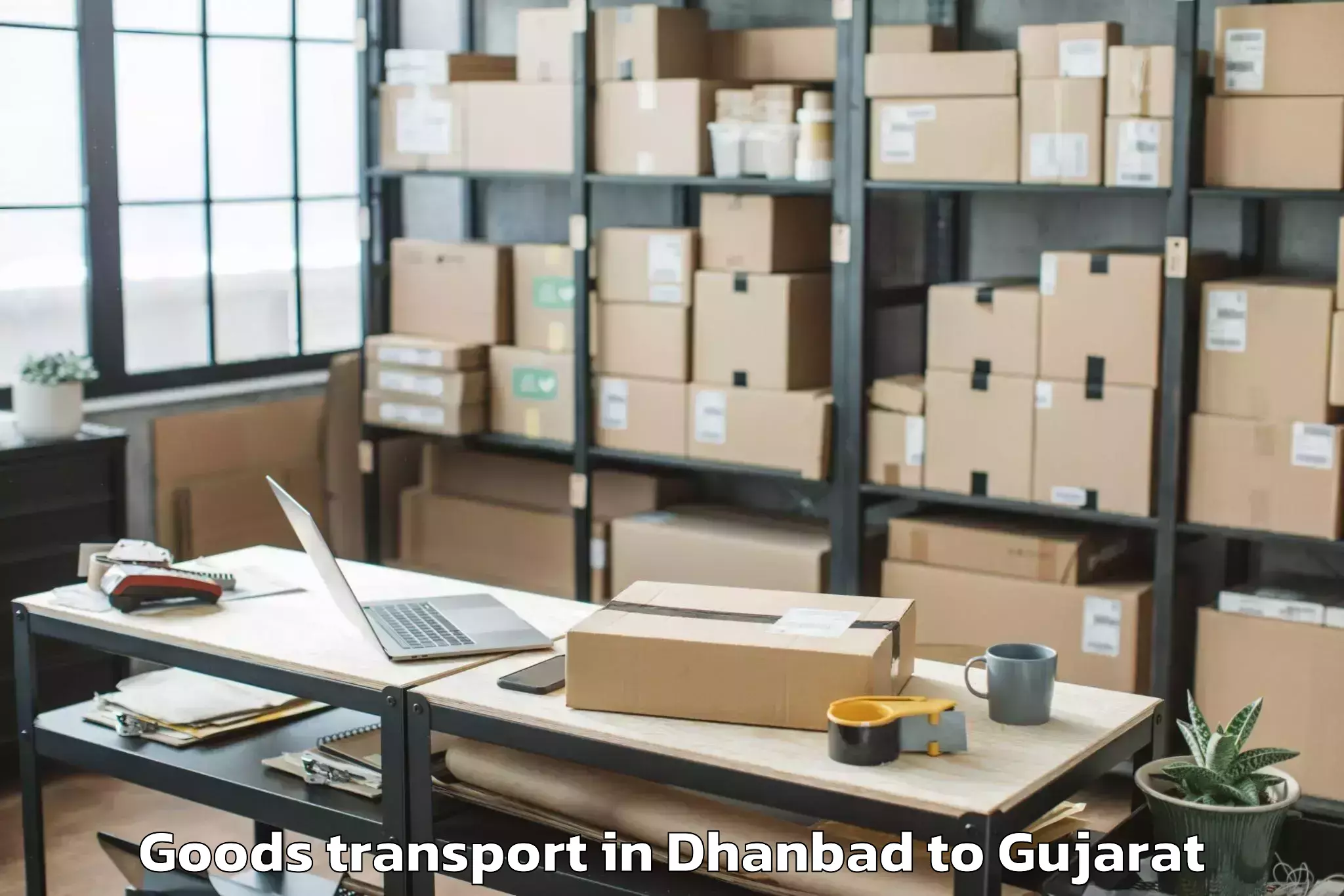 Easy Dhanbad to Rai University Ahmedabad Goods Transport Booking